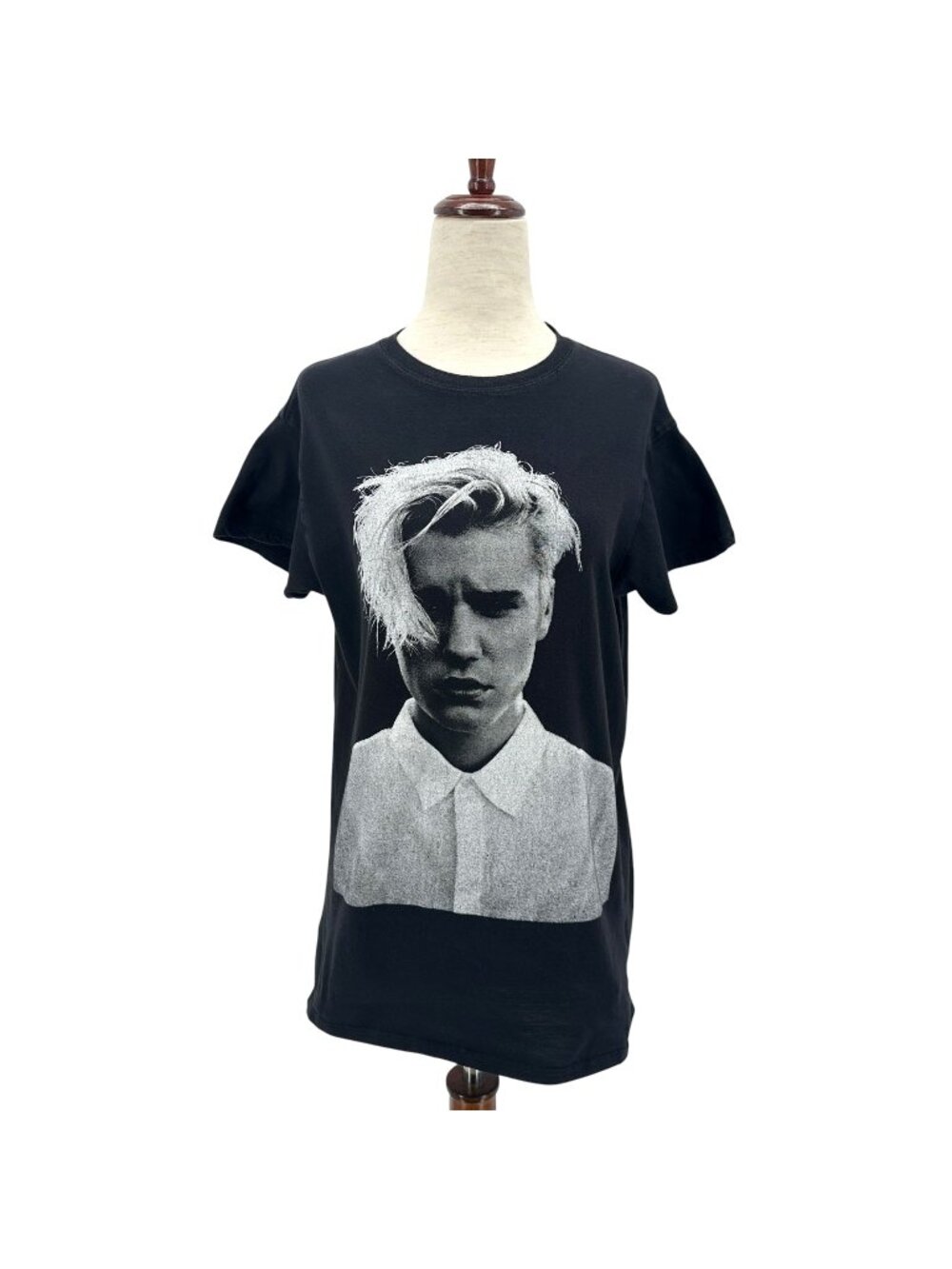Justin Bieber Purpose Tour Womens XS Top Graphic Distressed Black Short Sleeve
